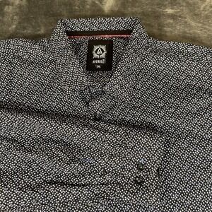 Avenue 21 Shirt Mens 3XL XXXL Blue Black Button Up Long‎ Sleeve Geometric Casual